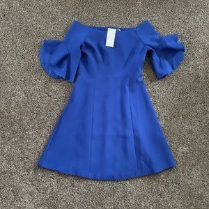 RESERVED Royal Blue off the shoulder cocktail dress, Size 38, US 8